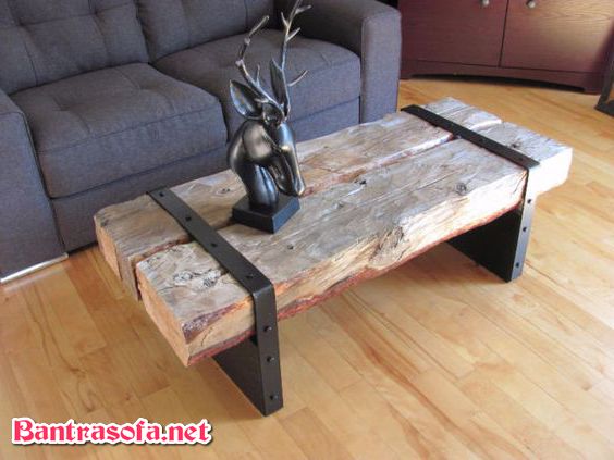 bàn trà rustic gỗ chân thấp